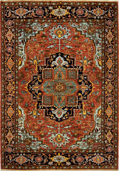 Afghan Turkaman weave, 19th Century Heriz-Serapi design 301x242cm | Rug# 26605