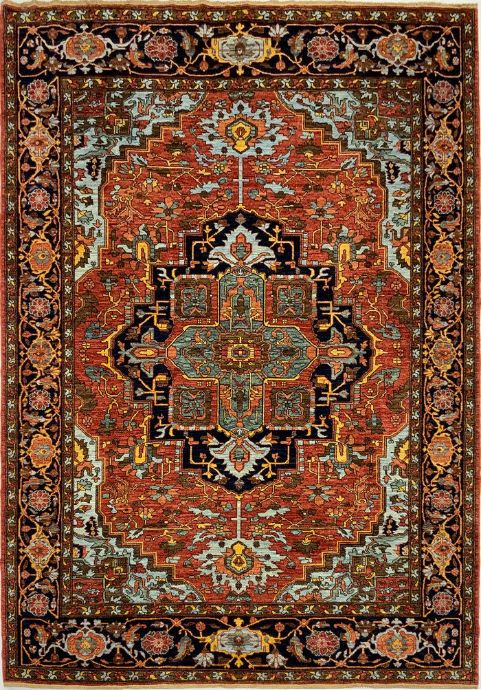 Afghan Turkaman weave, 19th Century Heriz-Serapi design 301x242cm | Rug# 26605