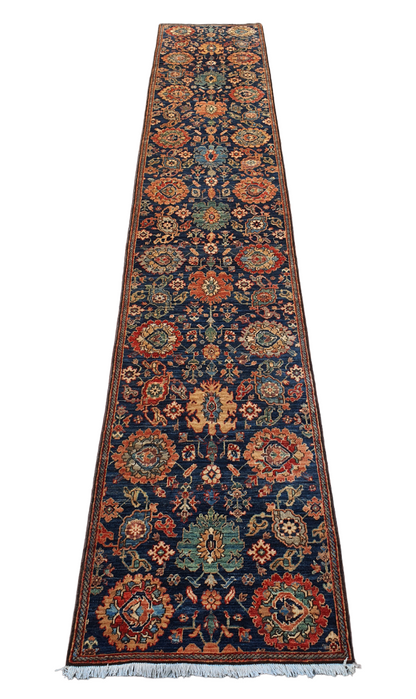 Custom-Made Afghan Heriz-Serapi Runner Rug 487x87 cm | Rug# 26727