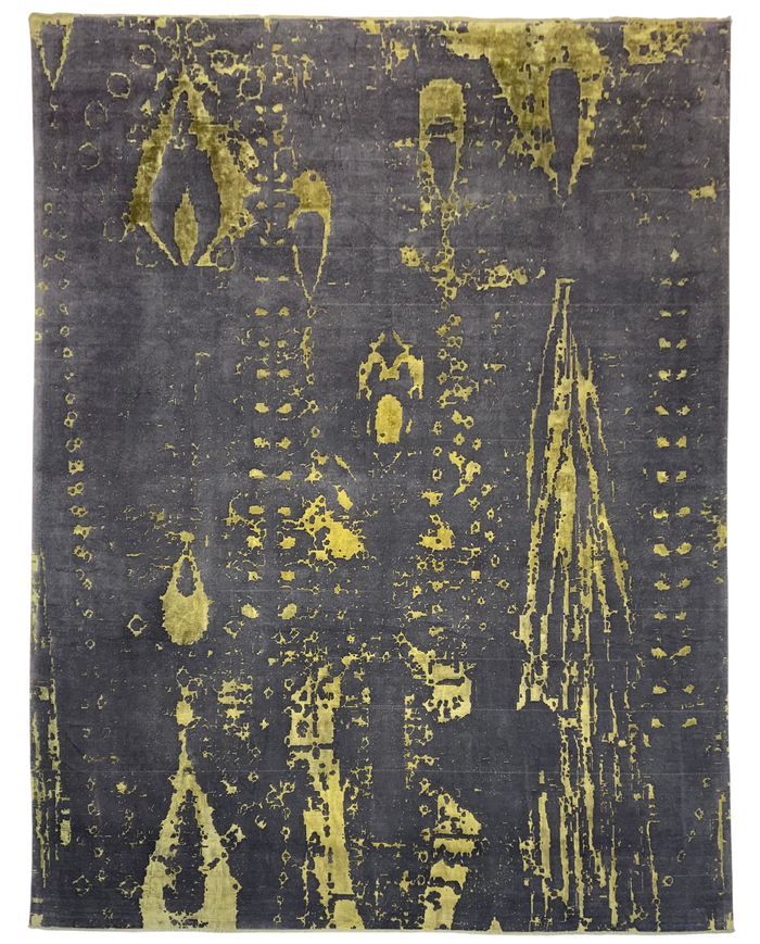 A Jakard-loom rug woven with fine Persian wool and bamboo silk pile  390x298cm | Rug# 10678