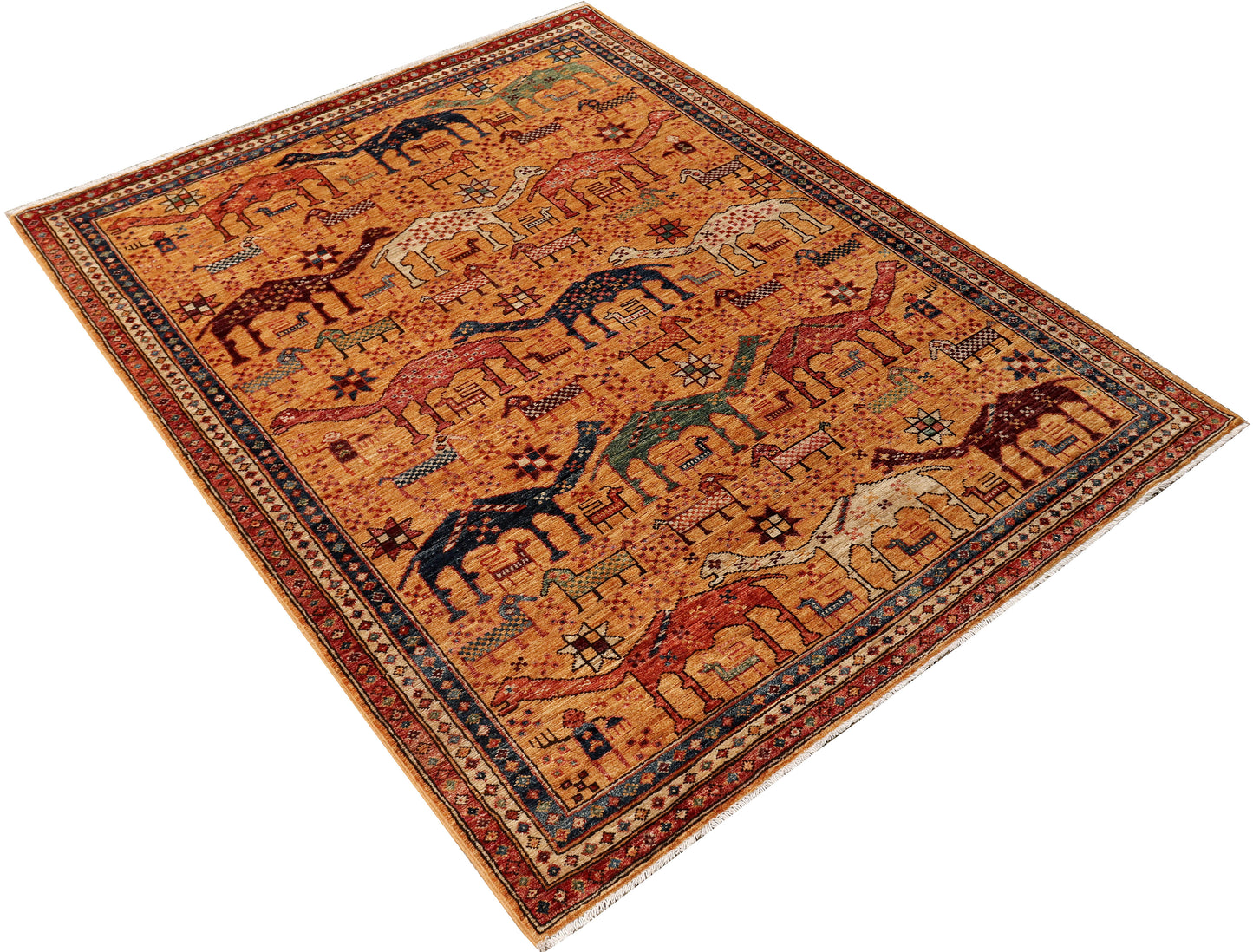 Turkaman weave Afghan 19th c Caucasian pictorial design 174x125 cm | Rug# 26926