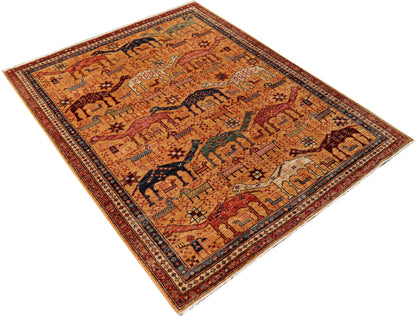 Turkaman weave Afghan 19th c Caucasian pictorial design 174x125 cm | Rug# 26926