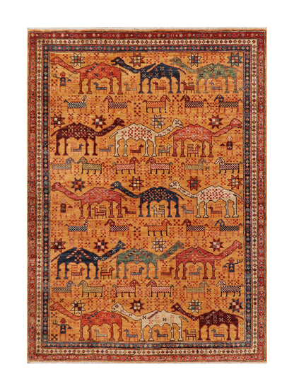Turkaman weave Afghan 19th c Caucasian pictorial design 174x125 cm | Rug# 26926