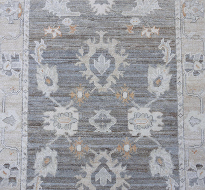Afghan Turkaman Oushak Runner Rug 376x94 cm | Rug# 27120