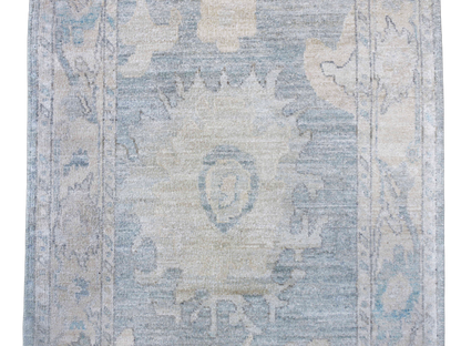 Oushak-Style Wool Runner Rug 390x84 cm | Rug# 27125