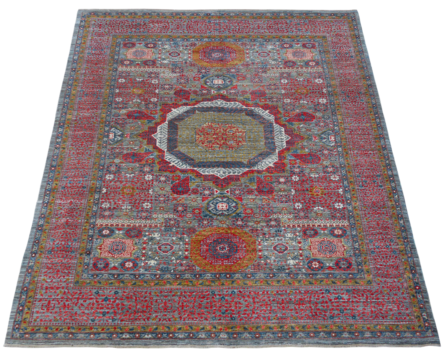 Custom-Made Afghan Mamluk Rug, 302x246 cm | Rug#27082