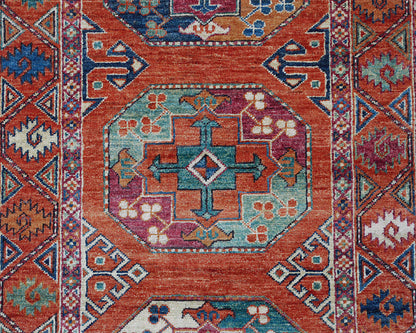Custom-Made Ersari-Turkaman Gul Runner 347x87 cm | Rug# 27098