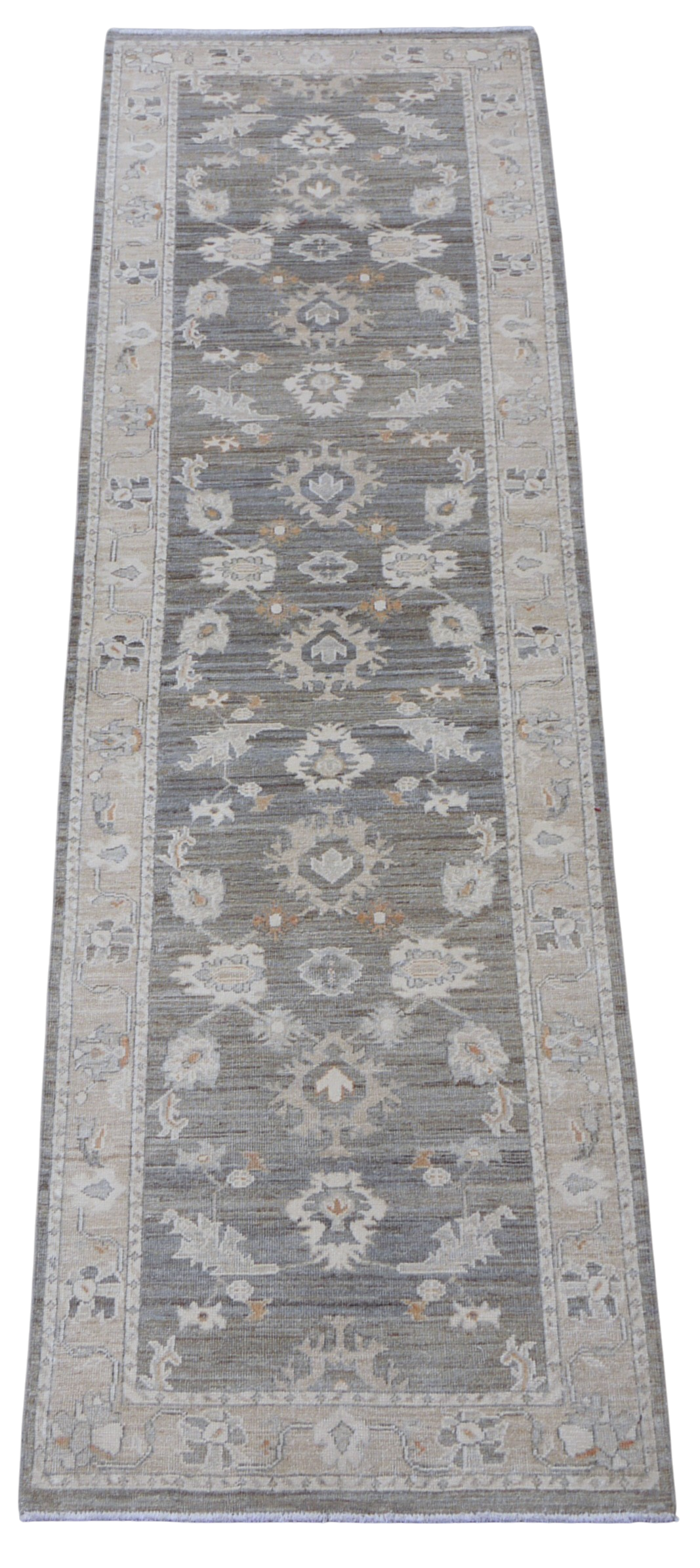 Afghan Turkaman Oushak Runner Rug 376x94 cm | Rug# 27120