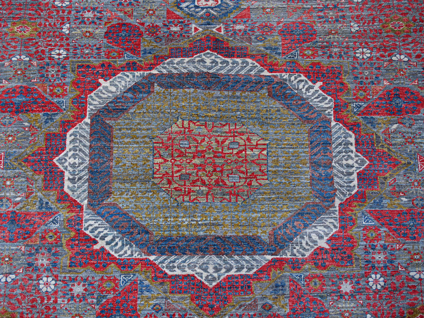 Custom-Made Afghan Mamluk Rug, 302x246 cm | Rug#27082