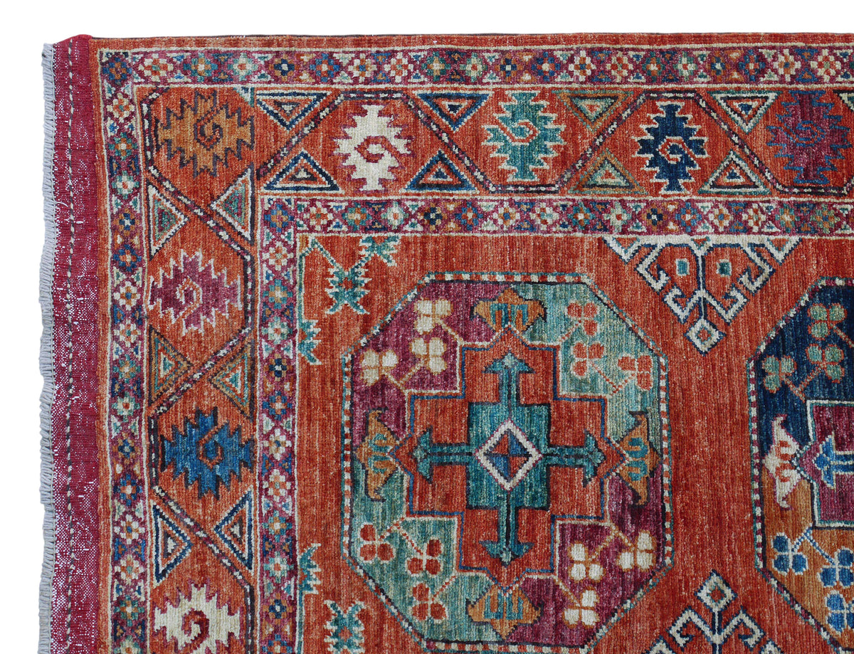 Custom-Made Ersari-Turkaman Gul Runner 347x87 cm | Rug# 27098