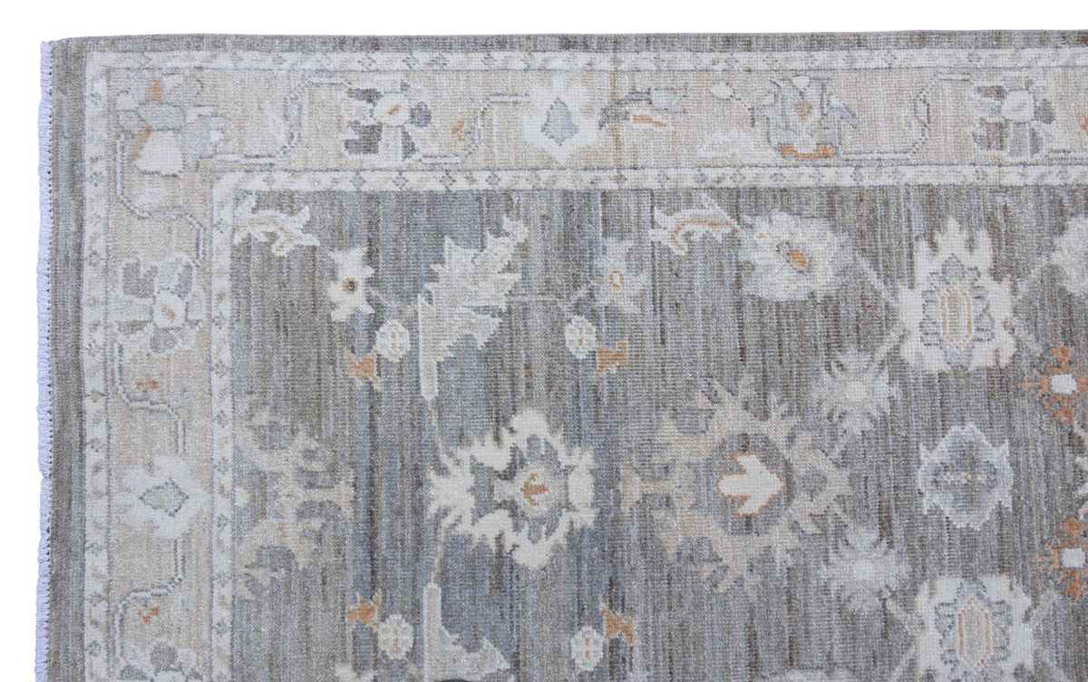Afghan Turkaman Oushak Runner Rug 376x94 cm | Rug# 27120
