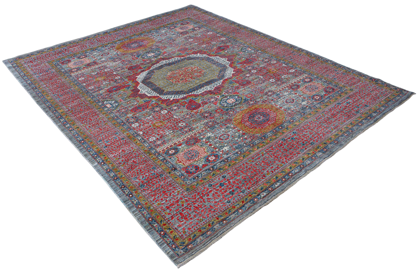 Custom-Made Afghan Mamluk Rug, 302x246 cm | Rug#27082