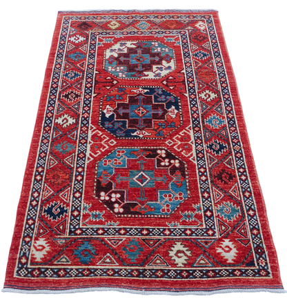 Custom made Ersari-Turkaman in 14th century Turkaman gulls 156x87 cm | Rug# 27107