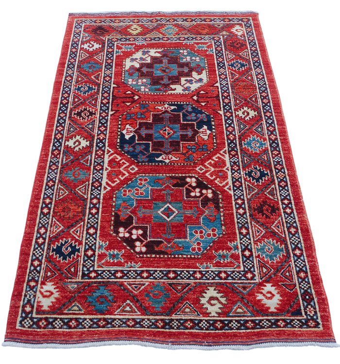 Custom made Ersari-Turkaman in 14th century Turkaman gulls 156x87 cm | Rug# 27107
