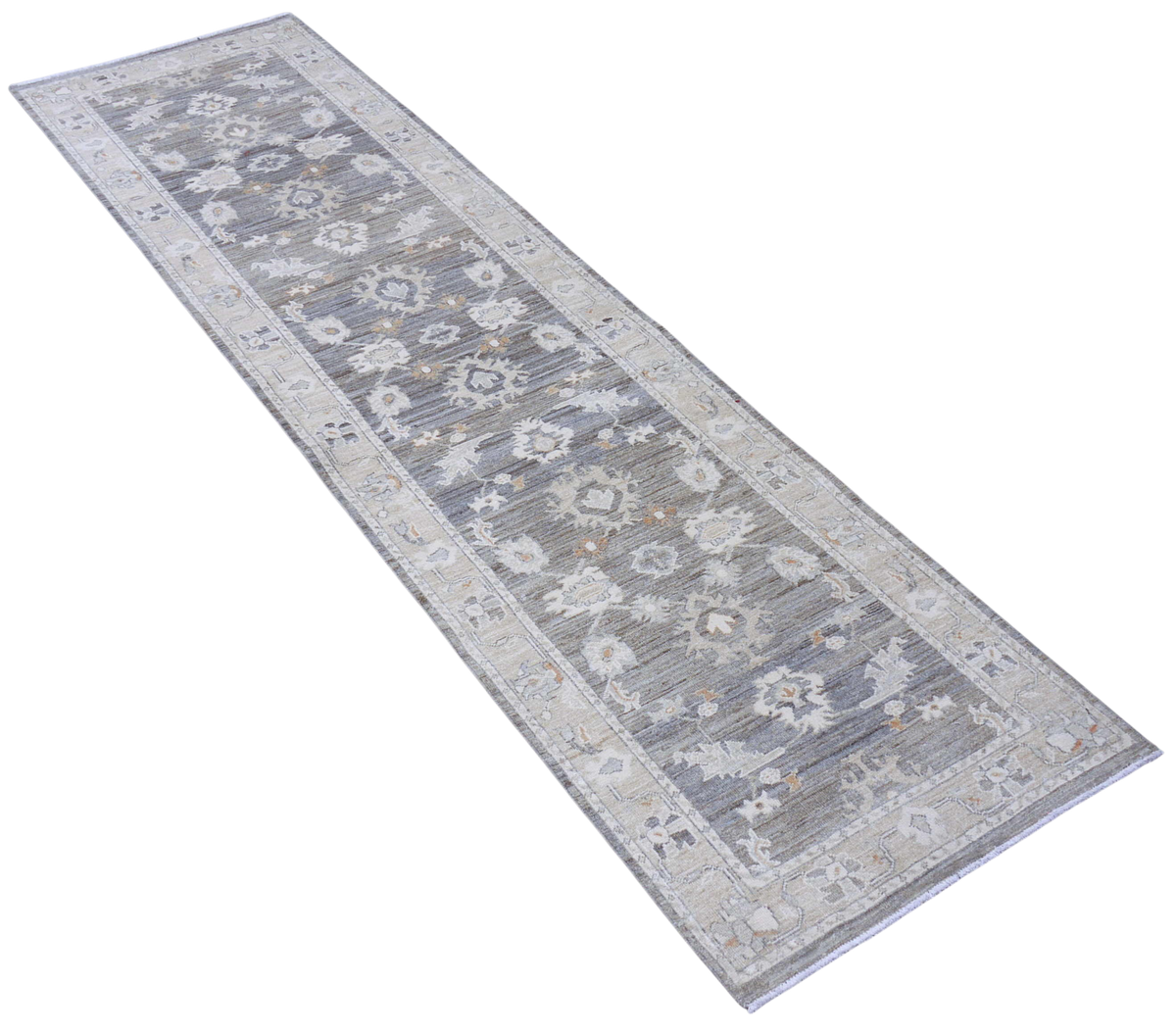 Afghan Turkaman Oushak Runner Rug 376x94 cm | Rug# 27120