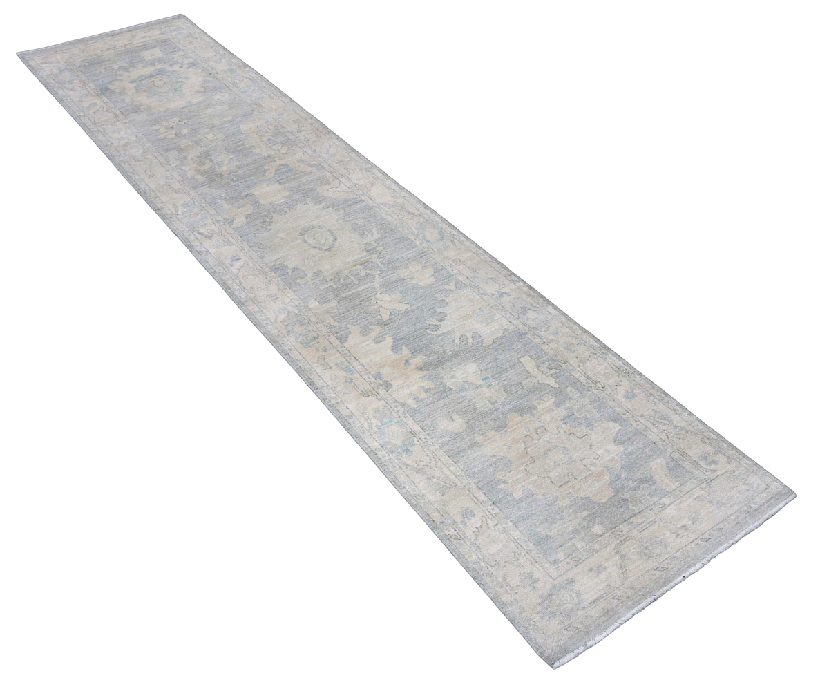 Oushak-Style Wool Runner Rug 390x84 cm | Rug# 27125