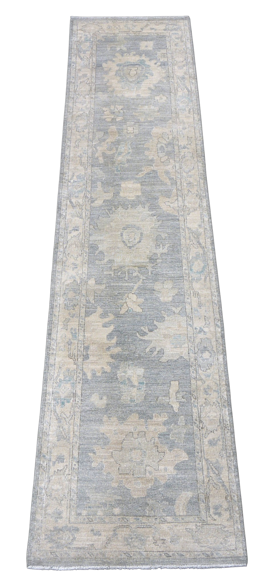 Oushak-Style Wool Runner Rug 390x84 cm | Rug# 27125