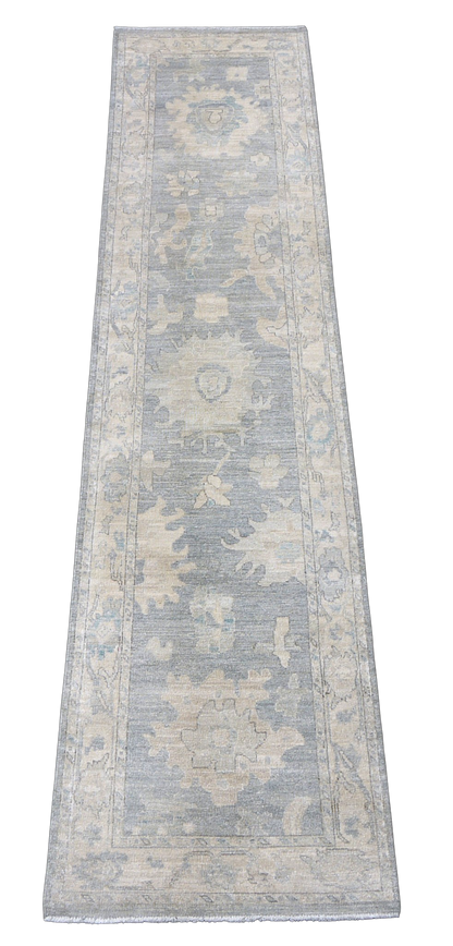 Oushak-Style Wool Runner Rug 390x84 cm | Rug# 27125
