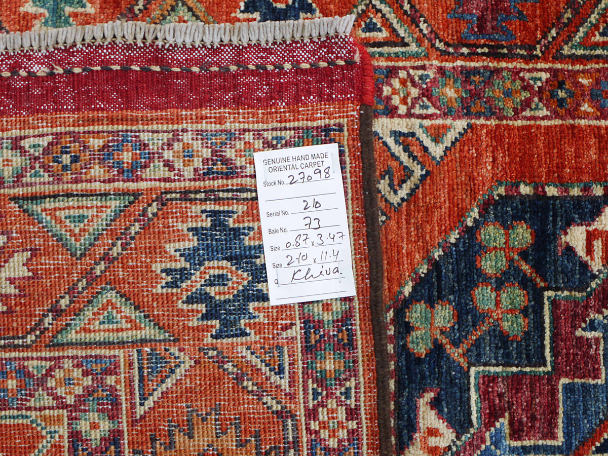Custom-Made Ersari-Turkaman Gul Runner 347x87 cm | Rug# 27098