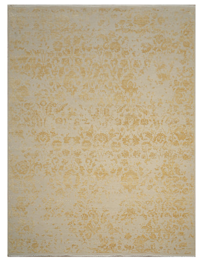 Hand knotted Transitional Tabriz design wool and silk carpet 368x274 cm | Rug #31963