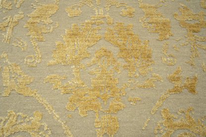 Hand knotted Transitional Tabriz with NZ wool & pure silk pile, Jaipur,  275x183 cm | Rug #31962