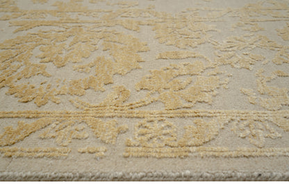 Hand knotted Transitional Tabriz design wool and silk carpet 368x274 cm | Rug #31963