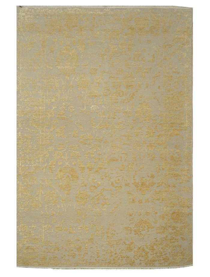Hand knotted Transitional Tabriz with NZ wool & pure silk pile, Jaipur,  275x183 cm | Rug #31962