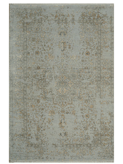 Hand knotted Transitional design  NZ wool and bamboo silk  277x184 cm | Rug #31972