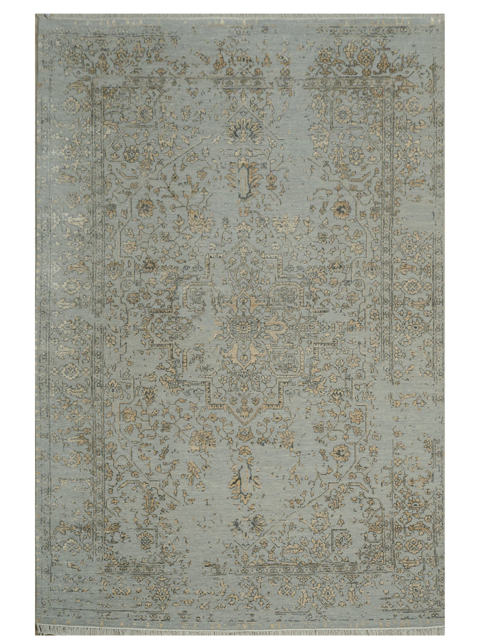 Hand knotted Transitional design  NZ wool and bamboo silk  277x184 cm | Rug #31972