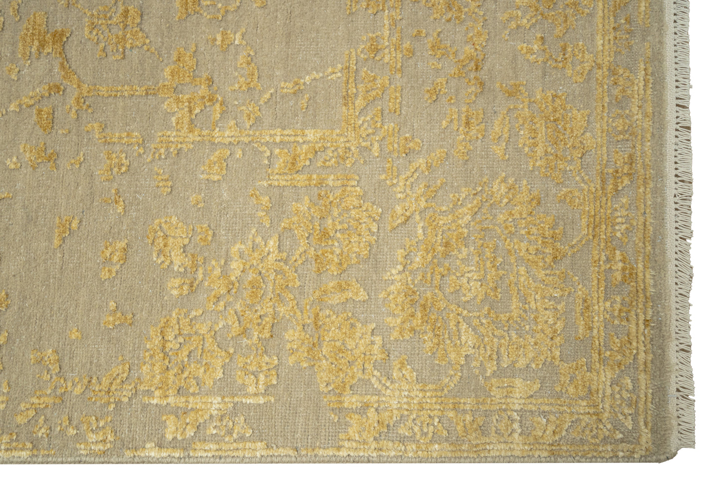 Hand knotted Transitional Tabriz with NZ wool & pure silk pile, Jaipur,  275x183 cm | Rug #31962