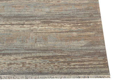 Hand knotted modern carpet in Scandinavian texture design 368x271cm | Rug# 31942
