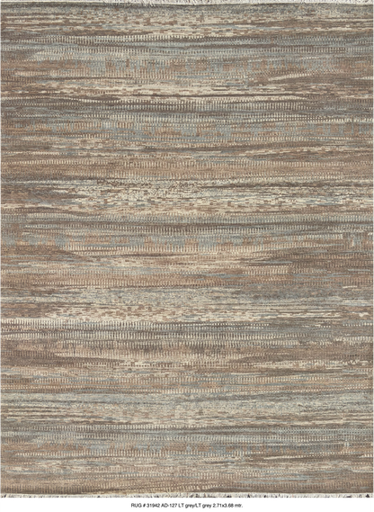 Hand knotted modern carpet in Scandinavian texture design 368x271cm | Rug# 31942