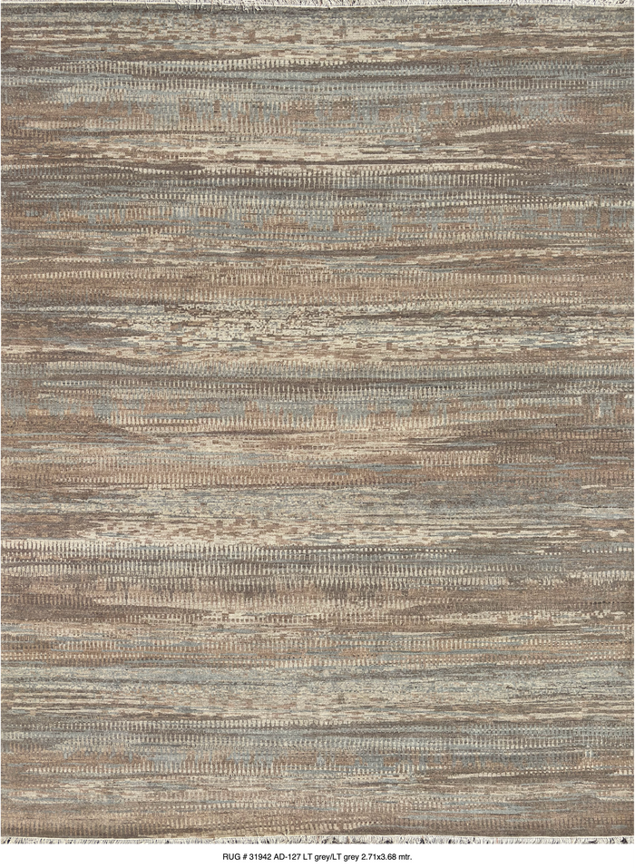 Hand knotted modern carpet in Scandinavian texture design 368x271cm | Rug# 31942