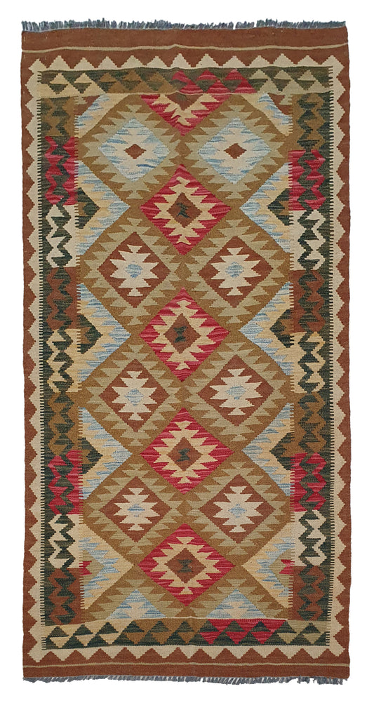 Modern Afghan maimaneh-Kilim 205x99cm | Rug# 24396