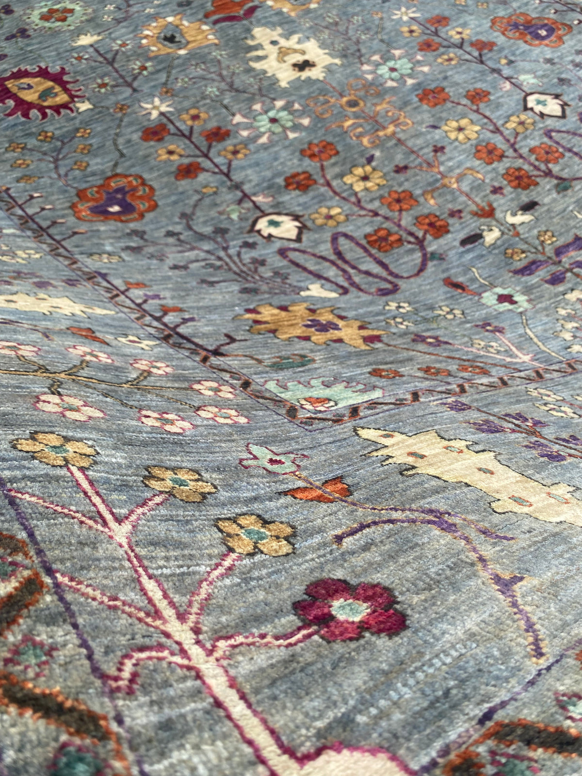Custom-Made Afghan Tree-of-Life Rug, 355x272 cm | Rug# 27169