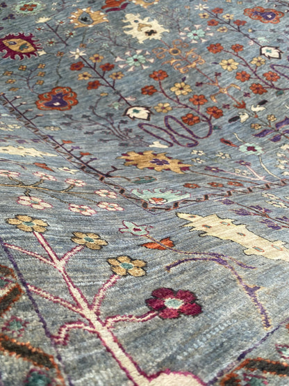 Custom-Made Afghan Tree-of-Life Rug, 355x272 cm | Rug# 27169