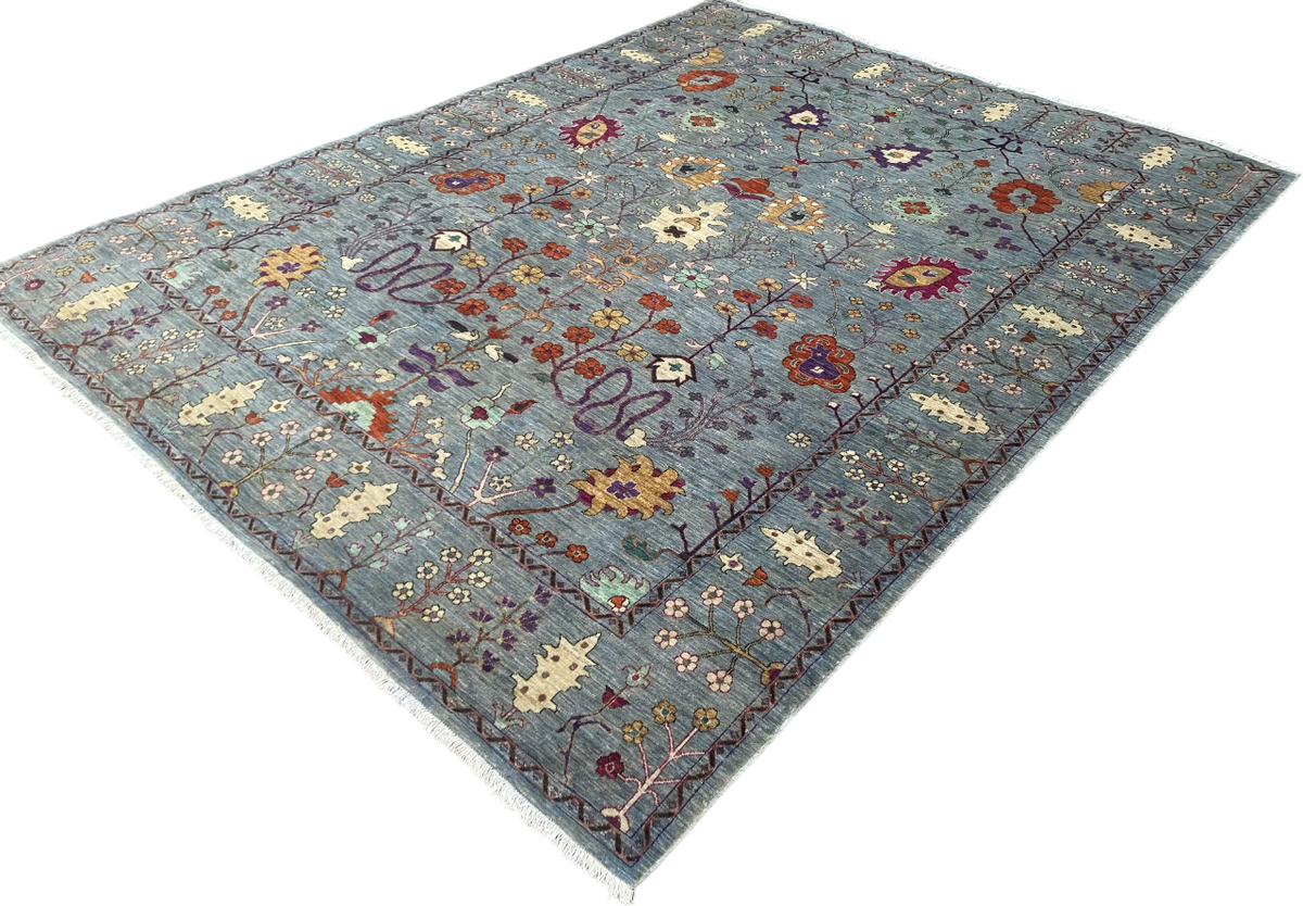 Custom-Made Afghan Tree-of-Life Rug, 355x272 cm | Rug# 27169