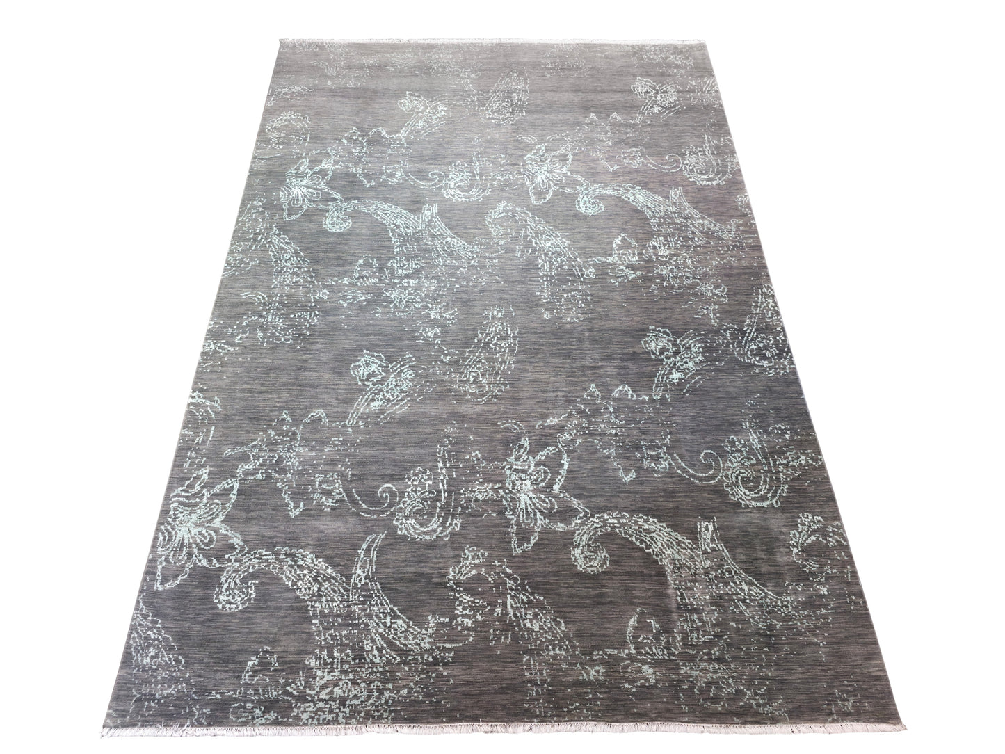 Agra modern design carpet, bamboo silk and wool pile 428x298 cm | Rug#30214