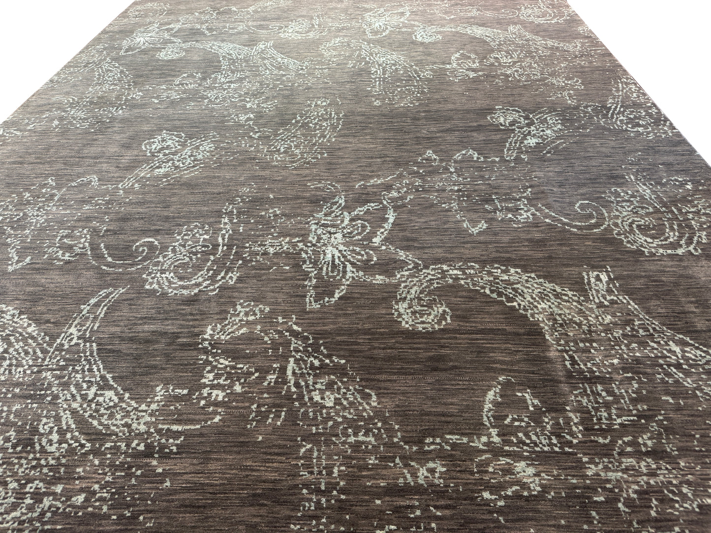 Agra modern design carpet, bamboo silk and wool pile 428x298 cm | Rug#30214
