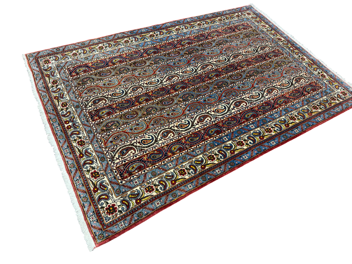 Vintage Persian Qum Boteh Design Rug 208x139 cm | Rug# 100LT