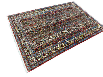 Vintage Persian Qum Boteh Design Rug 208x139 cm | Rug# 100LT