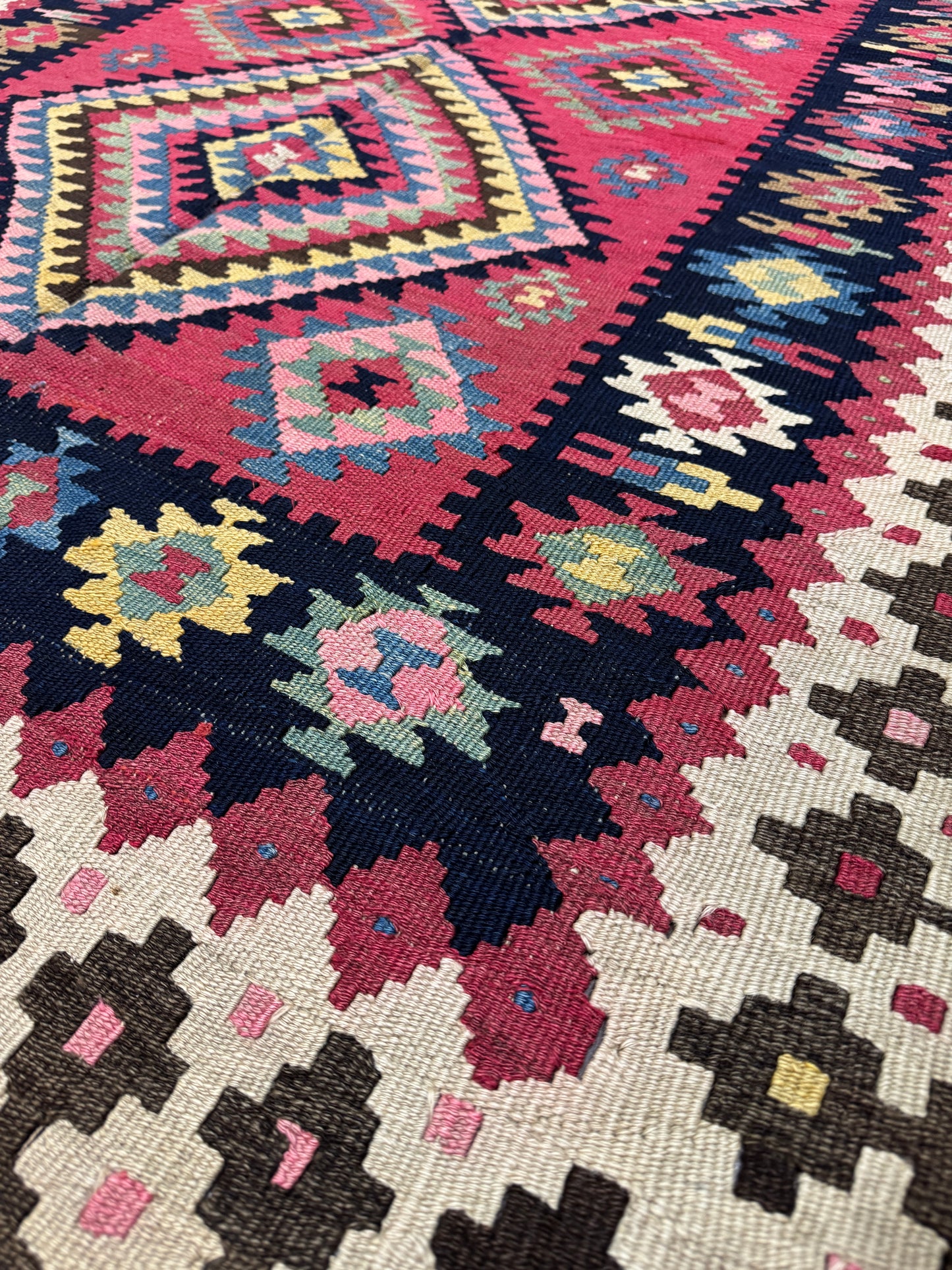 Antique Shahsavand flatweave Kilim, all wool construction, circa 1915 335x132cm | Rug# 3238