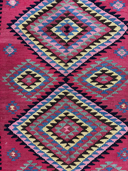 Antique Shahsavand flatweave Kilim, all wool construction, circa 1915 335x132cm | Rug# 3238