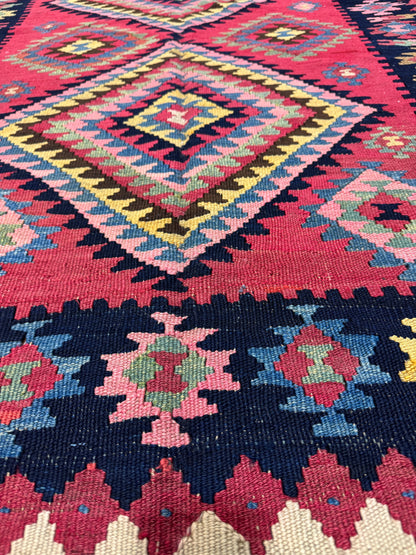 Antique Shahsavand flatweave Kilim, all wool construction, circa 1915 335x132cm | Rug# 3238