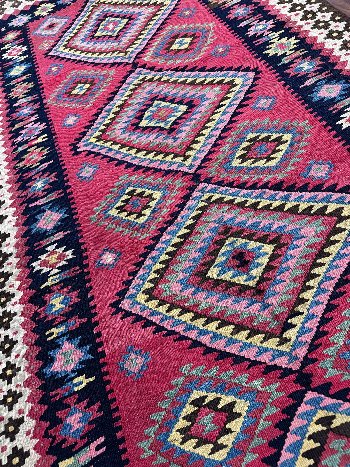 Antique Shahsavand flatweave Kilim, all wool construction, circa 1915 335x132cm | Rug# 3238