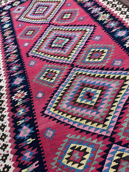 Antique Shahsavand flatweave Kilim, all wool construction, circa 1915 335x132cm | Rug# 3238