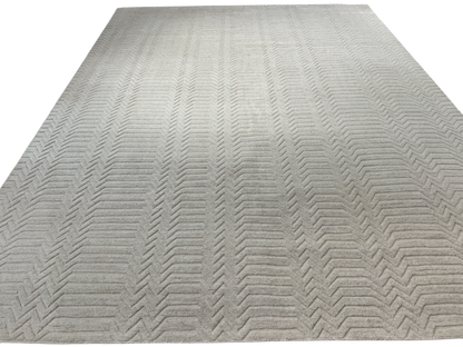 Souf weave hand knotted modern rug in Chevron pattern 360x286cm | Rug# 31661
