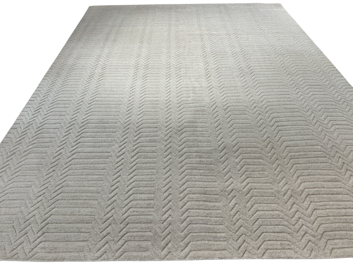 Souf weave hand knotted modern rug in Chevron pattern 360x286cm | Rug# 31661