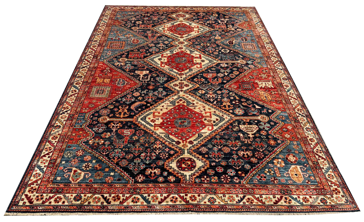 Afghan Turkmen Khamseh-Inspired Rug 267x183 cm | Rug# 27226