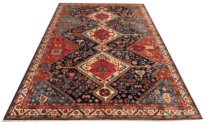 Afghan Turkmen Khamseh-Inspired Rug 267x183 cm | Rug# 27226